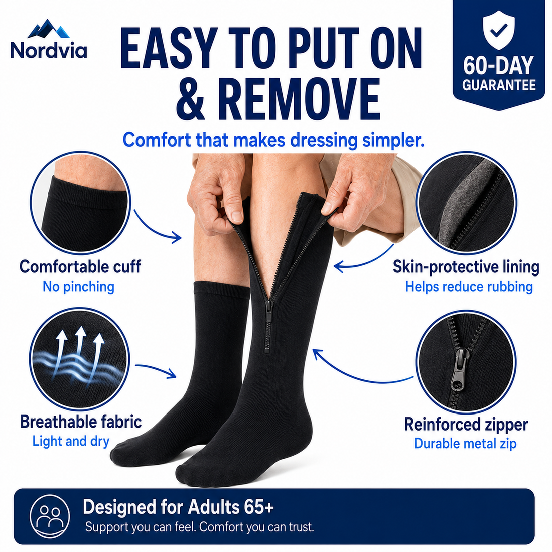 Zip-Up Compression Socks – Nordvia™